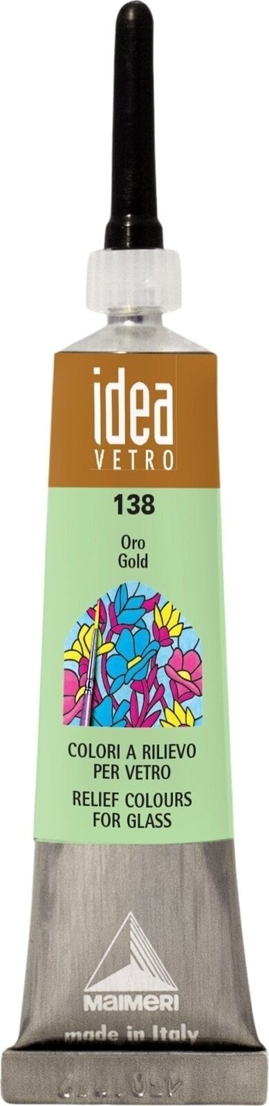 Peinture pour verre Maimeri Vetro Rilievo Peinture sur verre Gold 138 20 ml 1 pc