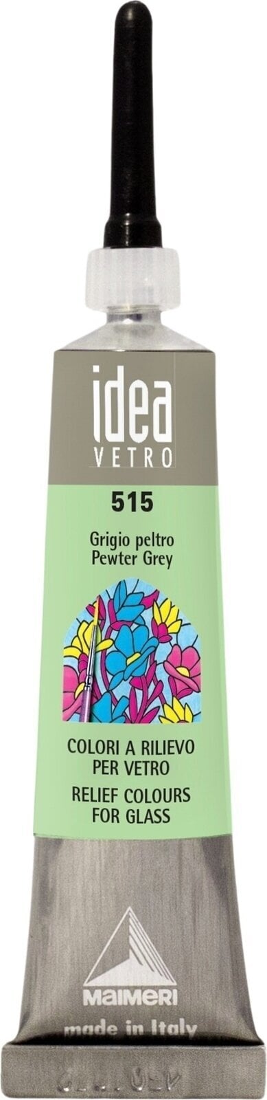 Pintura de vidrio Maimeri Vetro Rilievo Glass Paint Pewter Grey 515 20 ml 1 pieza