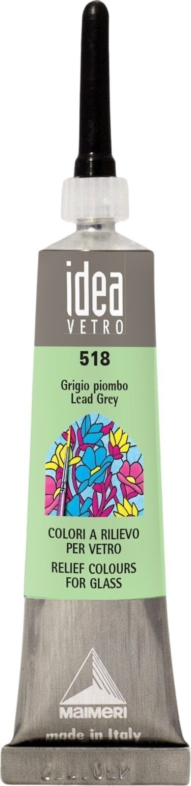 Peinture pour verre Maimeri Vetro Rilievo Peinture sur verre Lead Grey 518 20 ml 1 pc