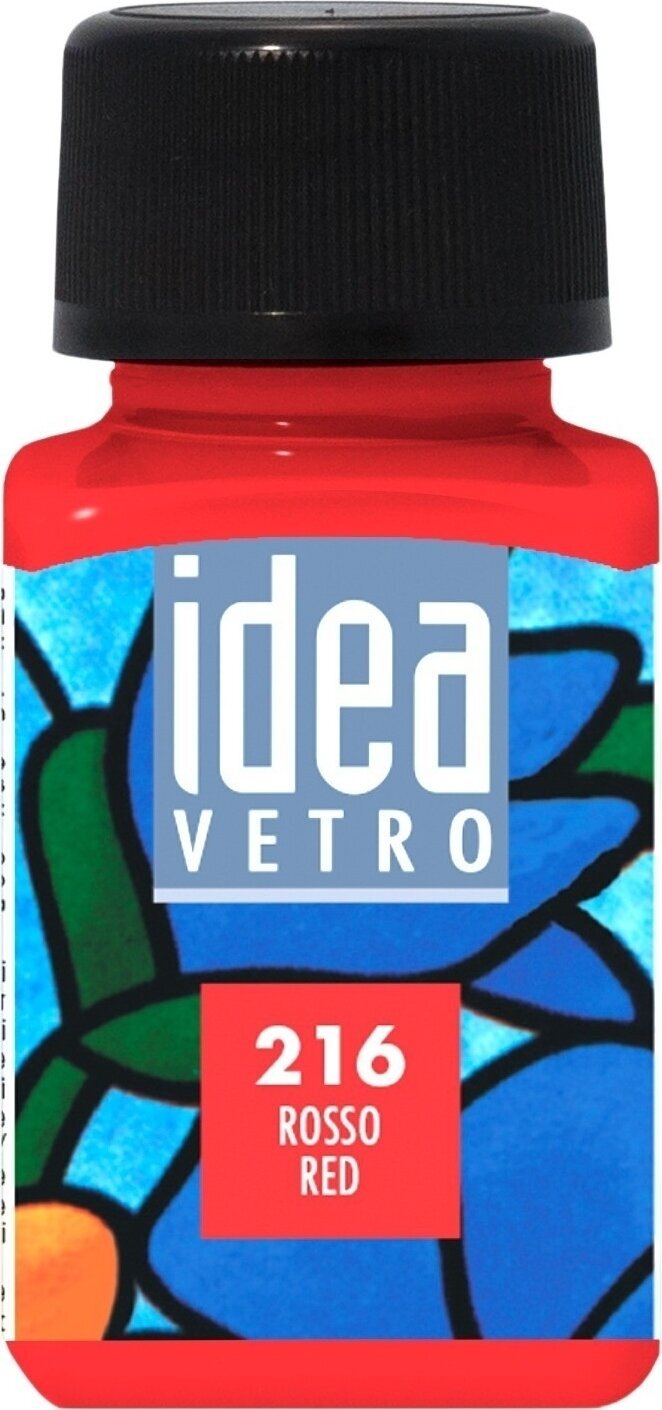 Peinture pour verre Maimeri Idea Vetro Peinture sur verre Red 216 60 ml 1 pc