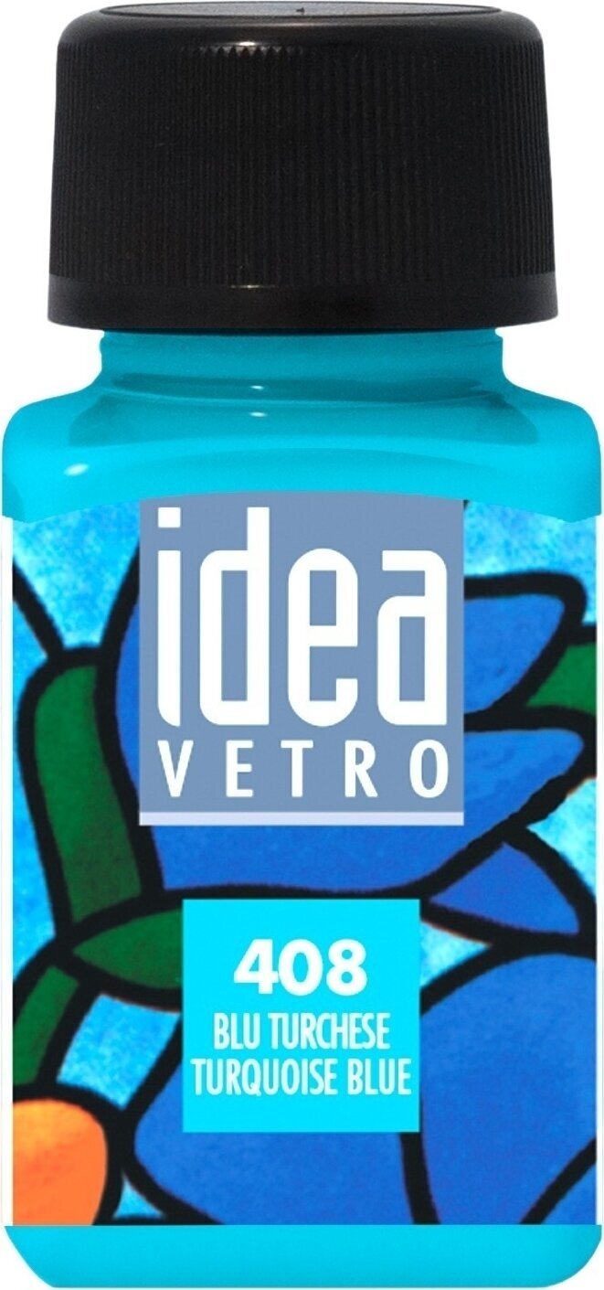 Peinture pour verre Maimeri Idea Vetro Peinture sur verre Turquoise Blue 408 60 ml 1 pc