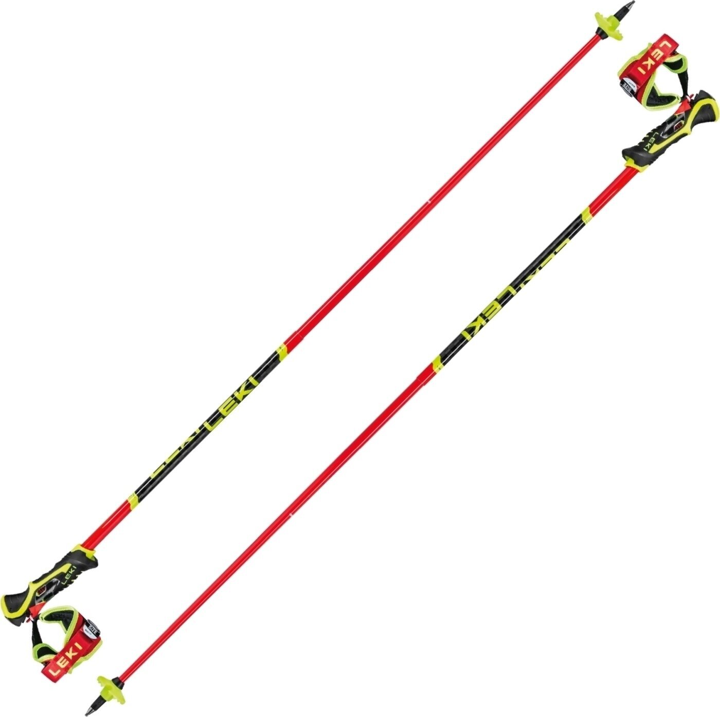 Bastões de esqui Leki Venom SL 3D Bright Red/Black/Neonyellow 130 cm Bastões de esqui