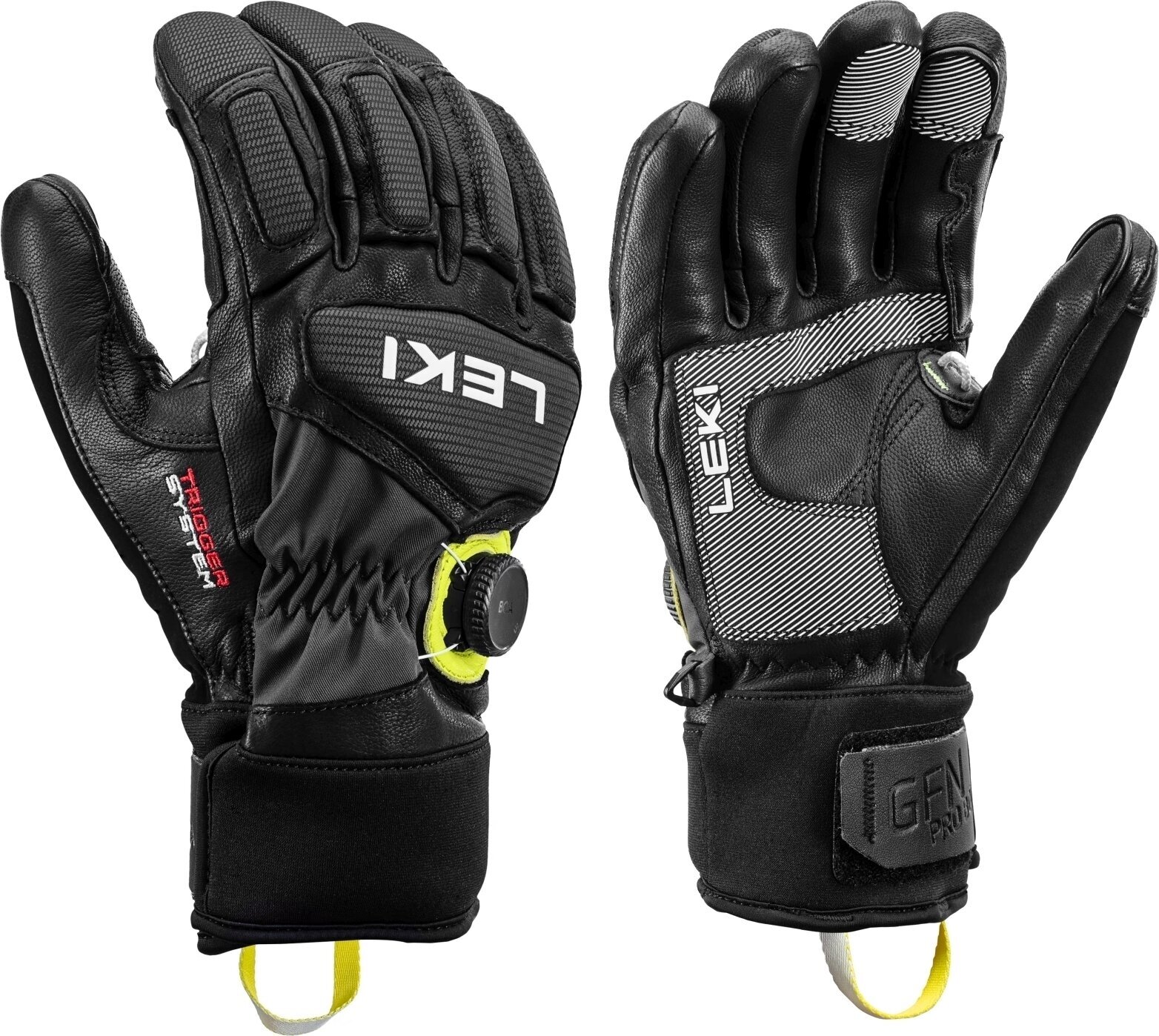 Ski-handschoenen Leki Griffin Tune 3D Boa Black/Graphite/Ice Lemon 9 Ski-handschoenen