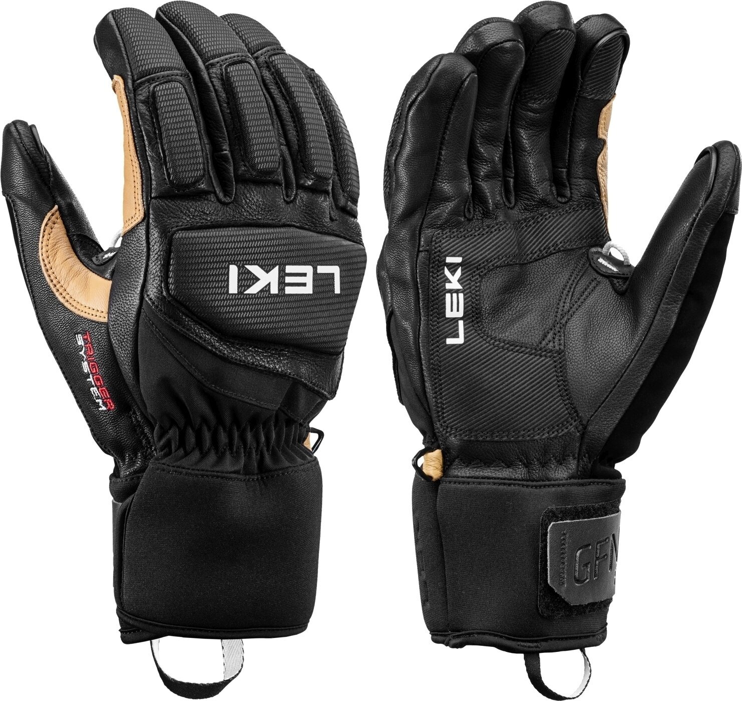 Ski Gloves Leki Griffin Pro 3D Black/Tan 7,5 Ski Gloves