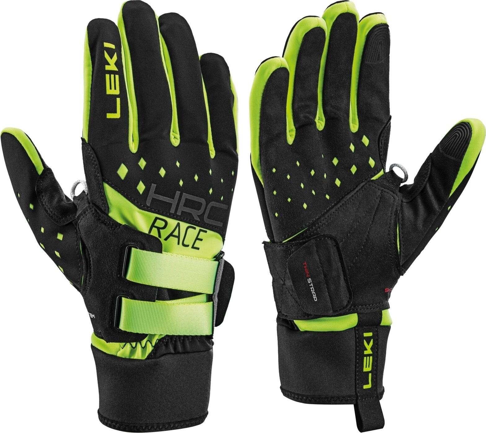 Ski Gloves Leki HRC Race Shark Black/Neonyellow 10 Ski Gloves