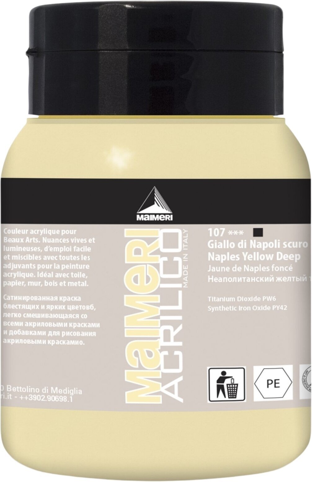 Acrylverf Maimeri Acrilico Acrylverf Naples Yellow Deep 107 500 ml 1 stuk