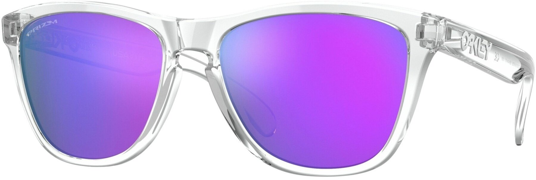 Életmód szemüveg Oakley Frogskins XS 90061453 Polished Clear/Prizm Violet Életmód szemüveg (Csak kicsomagolt)