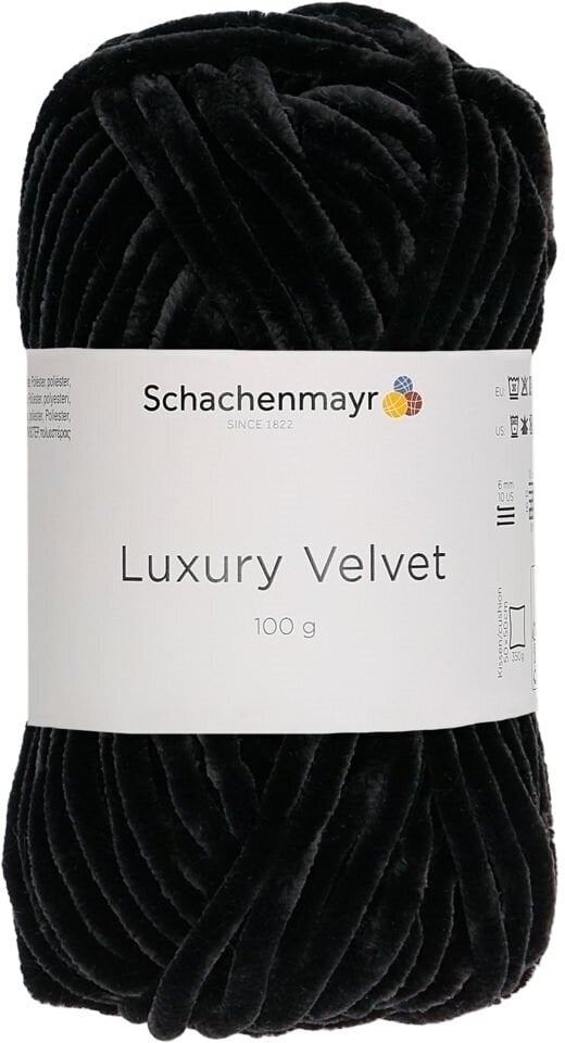 Fil à tricoter Schachenmayr Luxury Velvet 00099 Black Sheep Fil à tricoter