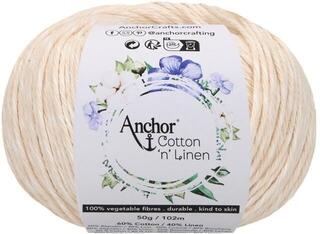 Háčkovací příze Anchor Cotton 'n' Linen 00001 Snowdropearl Háčkovací příze