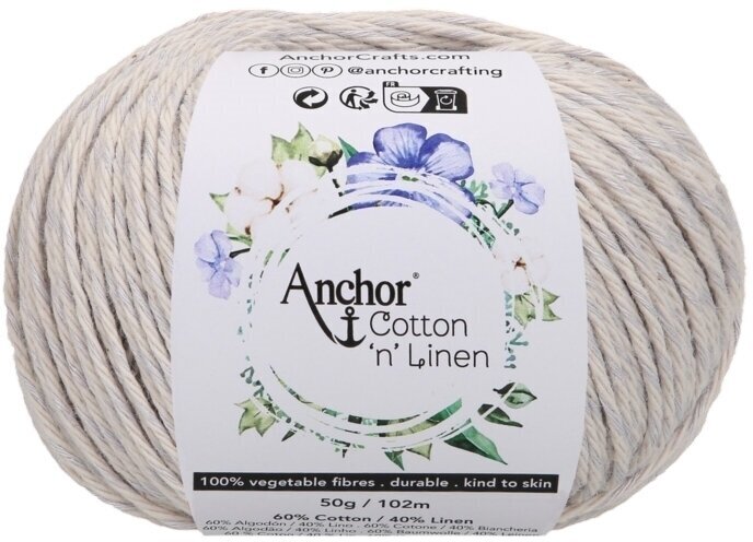 Crochet Yarn Anchor Cotton 'n' Linen 00006 Mist Crochet Yarn