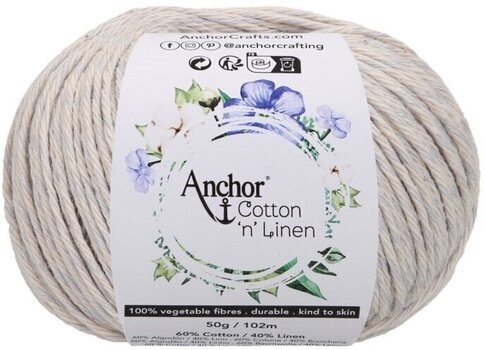 Häkelgarn Anchor Cotton 'n' Linen 00006 Mist Häkelgarn - 1