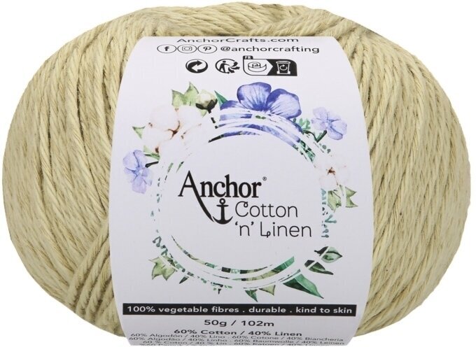 Háčkovací příze Anchor Cotton 'n' Linen 00026 Pistachio Háčkovací příze