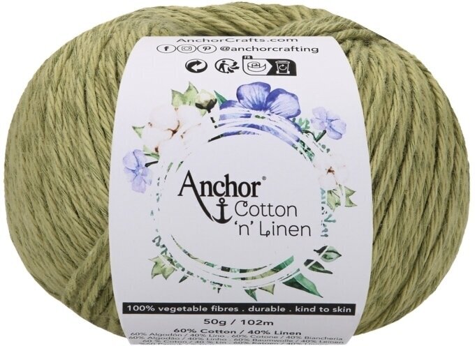 Häkelgarn Anchor Cotton 'n' Linen 00027 Fern Häkelgarn