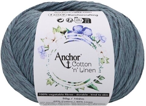 Плетене на една кука прежда Anchor Cotton 'n' Linen 00033 Slate Плетене на една кука прежда - 1