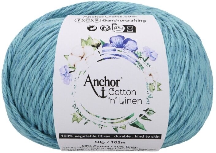 Crochet Yarn Anchor Cotton 'n' Linen 00035 Teal Crochet Yarn