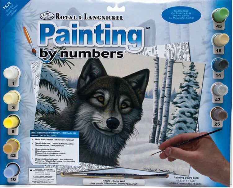 Peinture par numéros Royal & Langnickel Peinture par numéros Snow Wolf