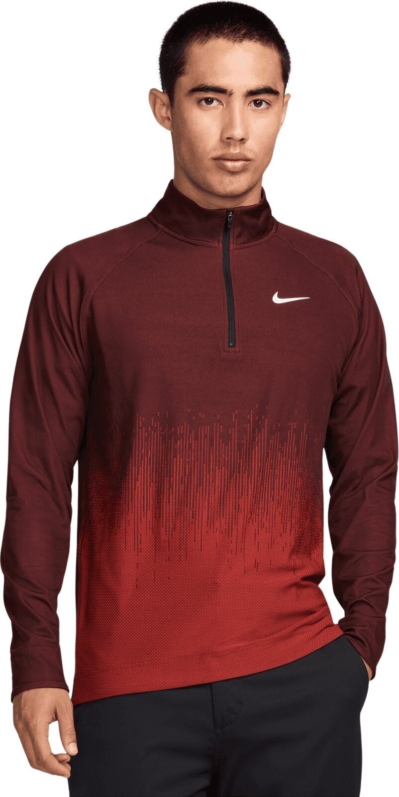 Felpa con cappuccio/Maglione Nike Dri-Fit ADV Half-Zip Dragon Red/Burgundy Crush/White M