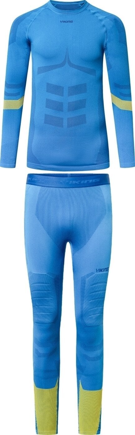 Sous-vêtements thermiques Viking Volcanic Man Set Base Layer Blue/Yellow S Sous-vêtements thermiques