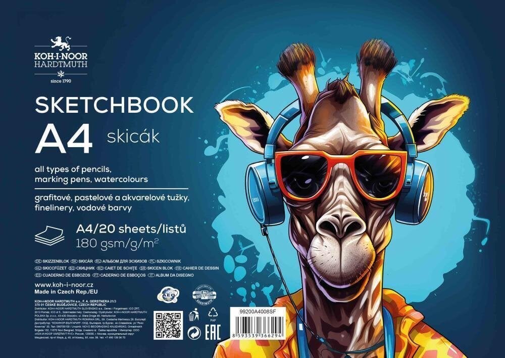 Sketchbook KOH-I-NOOR 99200A4008SF A4 180 g Sketchbook