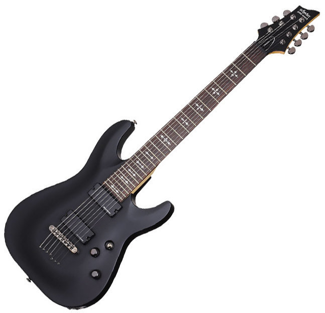 7-strenget elektrisk guitar Schecter DEMON 7 Satin Black