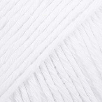 Knitting Yarn Drops Cotton Light Uni Colour 02 White Knitting Yarn - 1