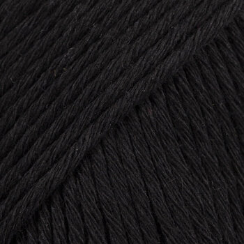 Knitting Yarn Drops Cotton Light Uni Colour 20 Black Knitting Yarn - 1