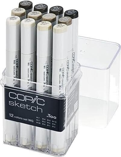 Pixur cu pâslă Copic Sketch Refill cerneală Gri Cald 12 buc