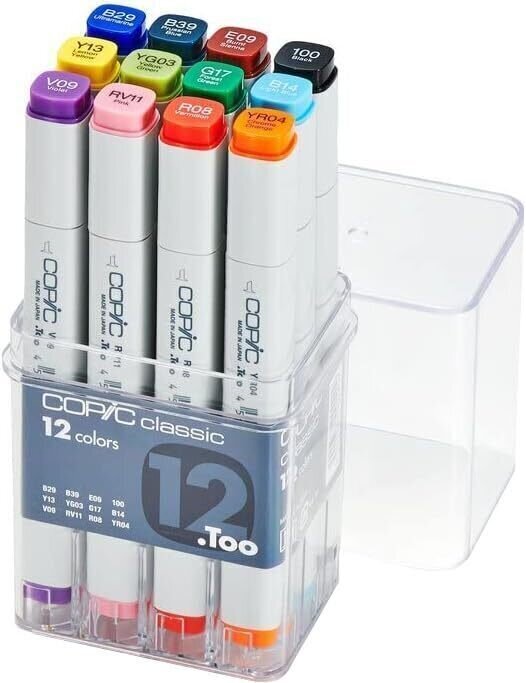 Μαρκαδοράκι Copic Classic Αναπλήρωση μελάνης Basic Colours 12 τεμ.