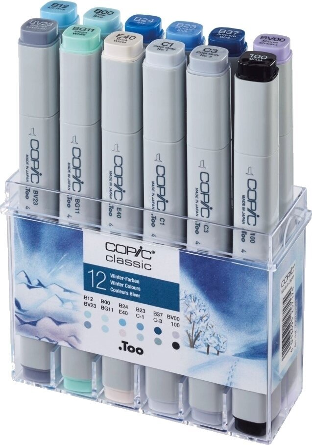 Caneta de feltro Copic Classic Recarga de tinta Winter Colours 12 un.