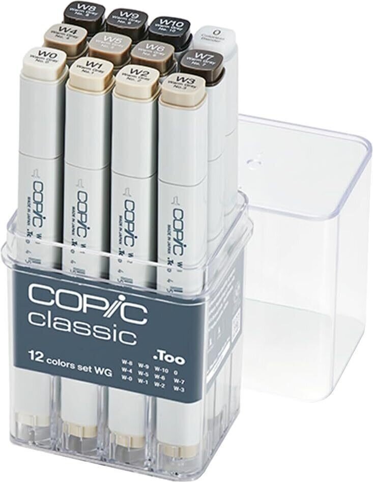 Huopakynä Copic Classic Mustepatruuna Warm Gray 12 kpl