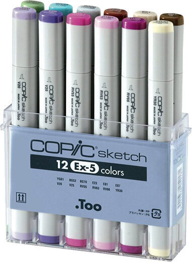 Felt-Tip Pen Copic Sketch Markers Ex Set 5 12 pcs