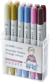 Pixur cu pâslă Copic Ciao Refill cerneală Vintage Colours 12 buc - 1