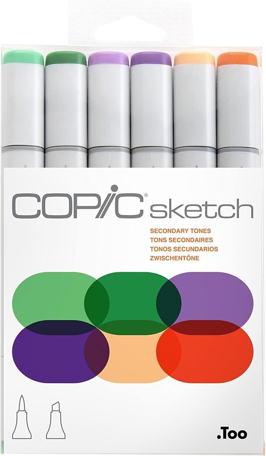 Pixur cu pâslă Copic Sketch Refill cerneală Secondary Tones 6 buc