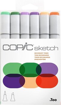 Felt-Tip Pen Copic Sketch Markers Secondary Tones 6 pcs - 1