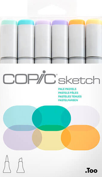 Felt-Tip Pen Copic Sketch Markers Pale Pastels 6 pcs