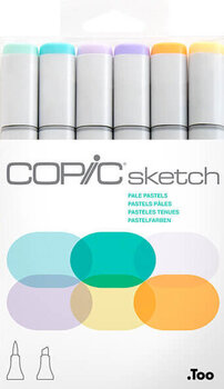 Pixur cu pâslă Copic Sketch Refill cerneală Pale Pastels 6 buc - 1