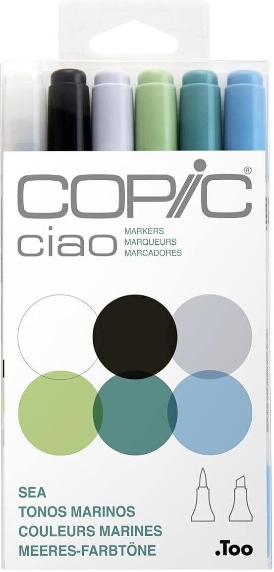 Felt-Tip Pen Copic Ciao Markers Sea 6 pcs