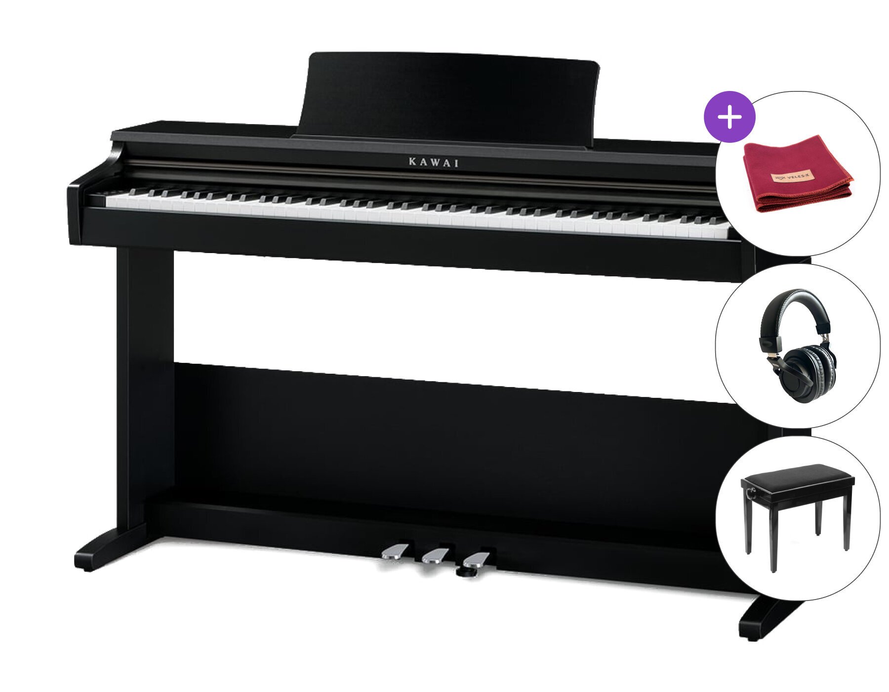 Piano digital Kawai KDP75B SET Piano digital Black