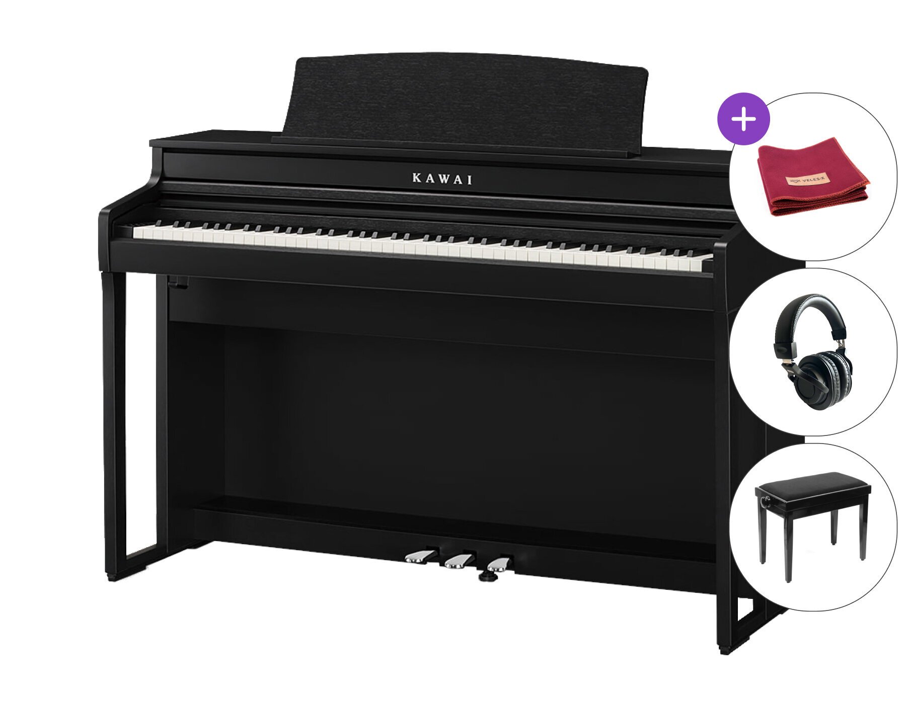 Pianino cyfrowe Kawai CA401B SET Pianino cyfrowe Premium Satin Black