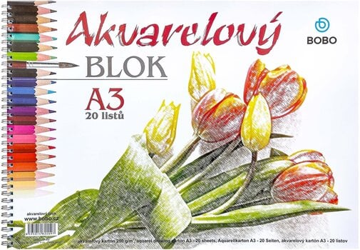 Luonnosvihko Bobo Watercolour Pad A3 250 g Luonnosvihko - 1