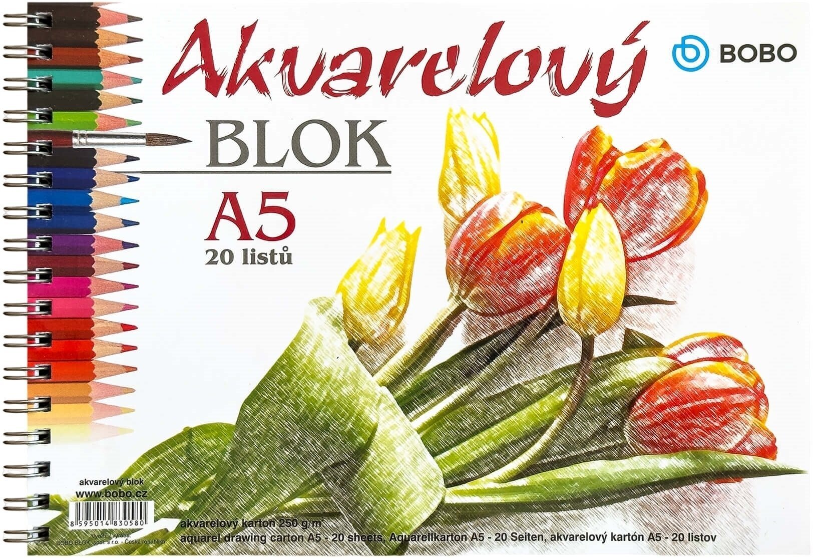 Μπλοκ Ζωγραφικής Bobo Watercolour Pad A5 250 g Μπλοκ Ζωγραφικής