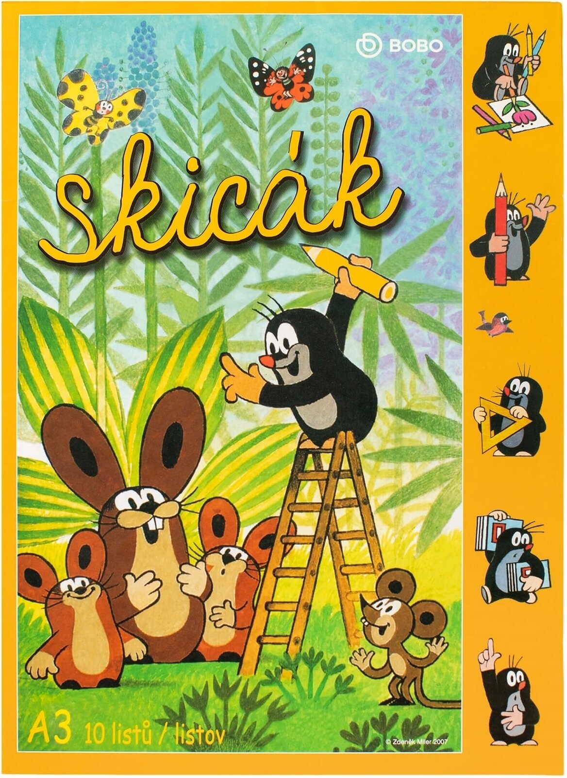 Livro de desenho Bobo Krtek A3 190 g Livro de desenho