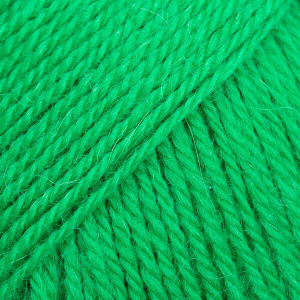 Filati per maglieria Drops Flora Uni Colour 27 Parrot Green Filati per maglieria