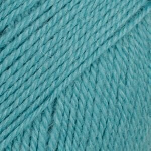 Fil à tricoter Drops Flora Uni Colour 12 Turquoise Fil à tricoter