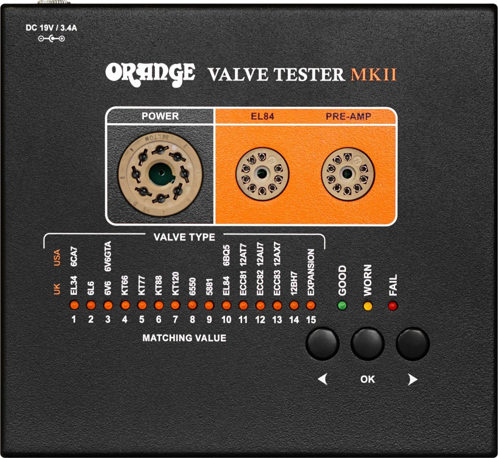 Лампи за лампови усилватели Orange Valve Tester MKII