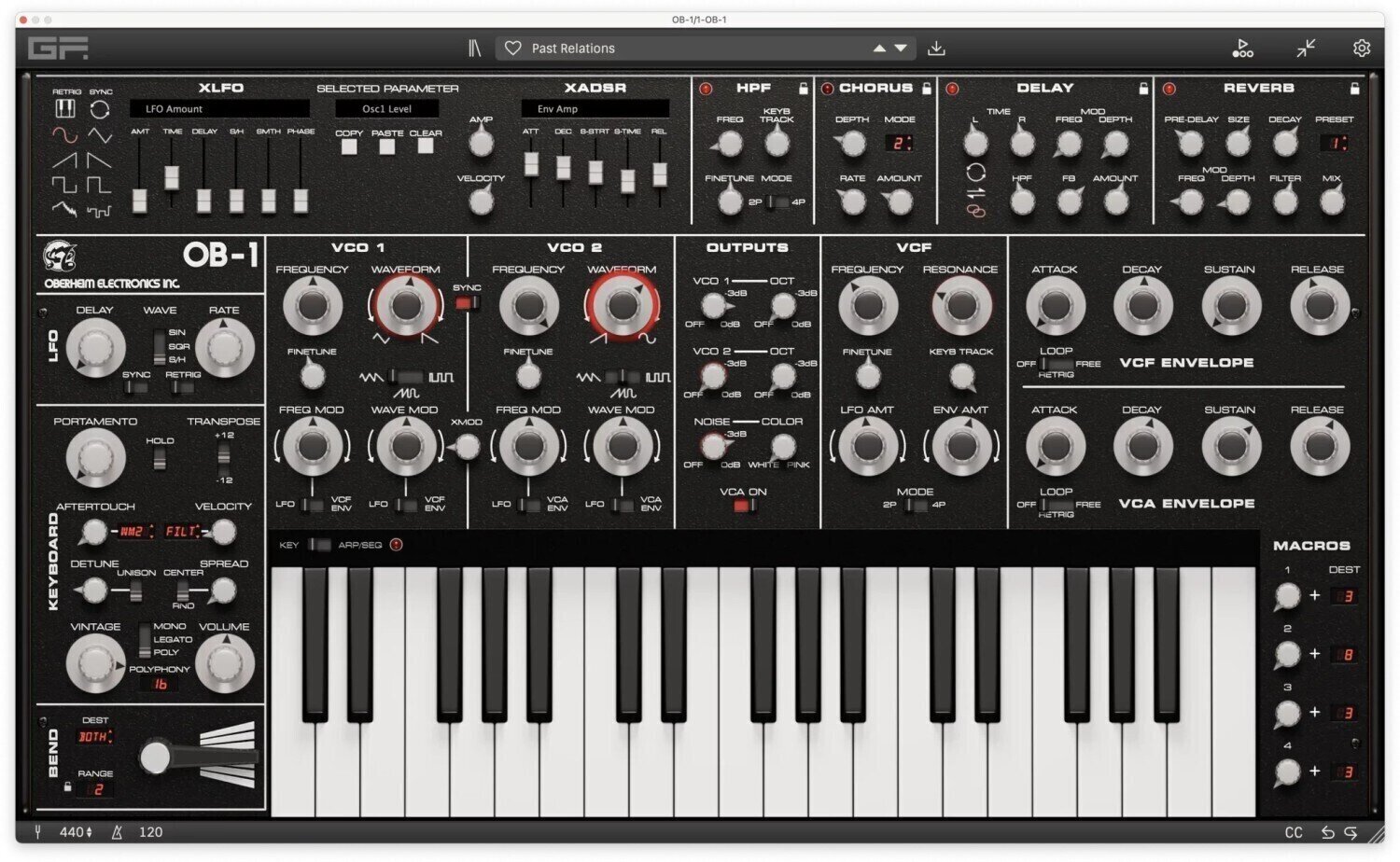 Software de estudio de instrumentos VST GForce Oberheim OB-1 (Producto digital)