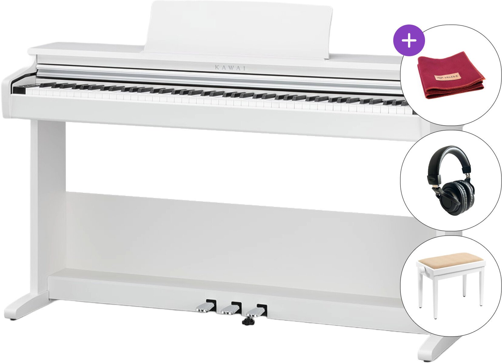 Piano numérique Kawai KDP75W SET Piano numérique White