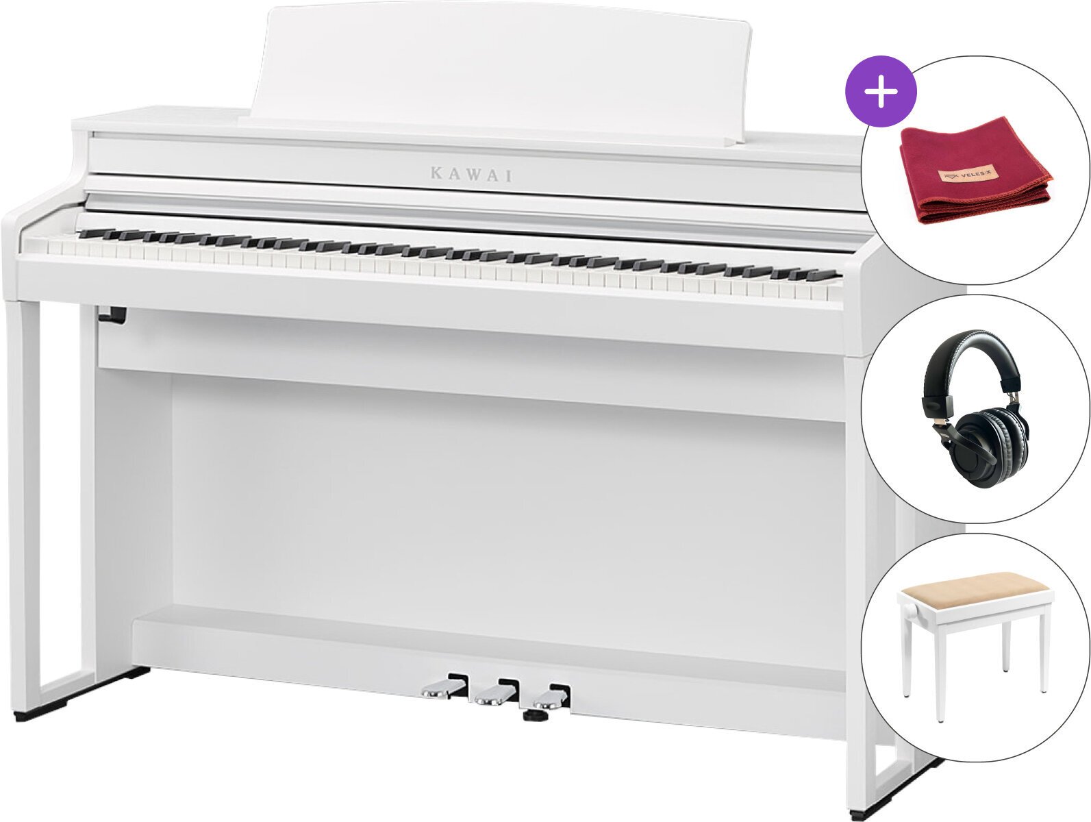 Piano digital Kawai CA401W SET Piano digital Premium Satin White