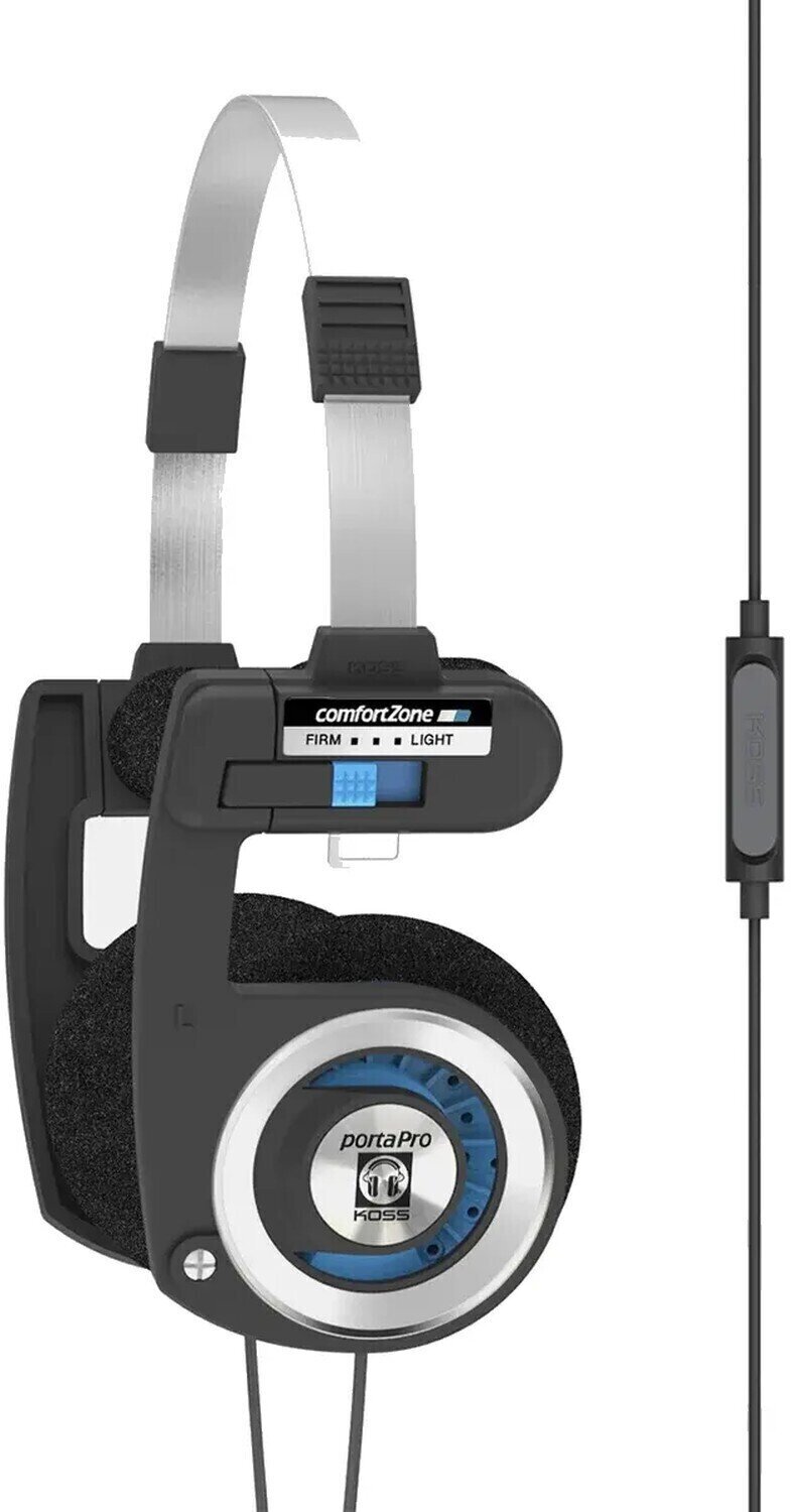 On-ear Headphones KOSS PORTA PRO MIC/REMOTE - Ultra Portable w/mic & remote Black On-ear Headphones