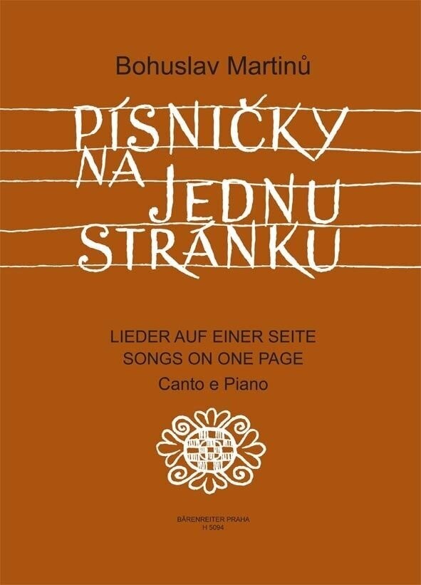 Notas Bärenreiter Písničky na jednu stránku Notas